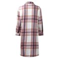 thumbnail image 5 of IROINNID Women's Leisure Long Coat Turndown Lapel Plaid Trench coat Long Sleeve Outwear, Pink, 5 of 8