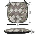 thumbnail image 4 of Retro Chair Seating Cushion Set of 2, Patchwork with Polka Dots Hibiscus Flowers and Rounds Old Fashioned Design, Seat Pads for Office with Anti-slip Backing, 16"x16", Brown Beige, by Ambesonne, 4 of 7
