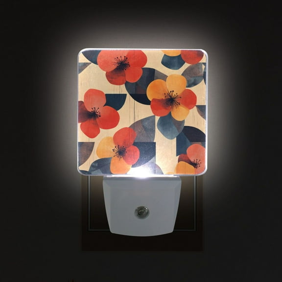 Yayeee LED Plug in Night Light for The Home with Auto Dusk to Dawn Light Sensors, 2 Pack, Flowers Pattern