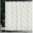 thumbnail image 3 of Ambesonne Christmas Shower Curtain, Pine Trees Heart Motifs, 69"Wx70"L, Pearl and Multicolor, 3 of 4