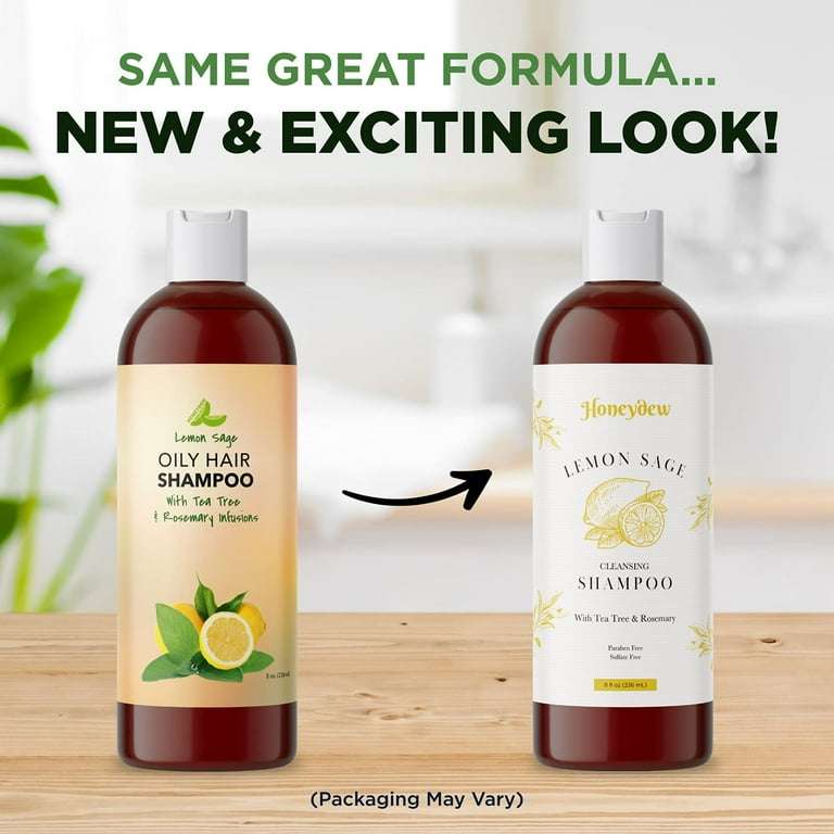 Lemon Sage Clarifying Shampoo for Oily Hair Sulfate Free Shampoo Oily Hair Formula with Keratin Rosemary and Tea Tree Oil Oily Hair Shampoo for