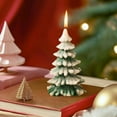 thumbnail image 6 of Anhility Christmas Tree Candles Xmas Wax Scented Candles 4.53" x 2.76" Xmas Tree Shaped Wax Aromatherapy Candle for Christmas Home Table Holiday New Year Party Decorations (Green), 6 of 6