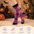thumbnail image 2 of COOPLUS Halloween Socks for Women Pumpkins Ghosts Print Funny Crew Socks 5 Pairs, 2 of 9