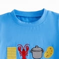 thumbnail image 6 of HCNTES Toddler Baby Boy Summer Outfits Playful Crawfish Embroidered T-Shirt and Striped Shorts 2-Piece Set Toddler Boy Summer Clothes, 6 of 7