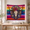thumbnail image 5 of Bleached Animal Skull With Likely Bison Vertically, Spooky Gothic for Gothic Decor Fans, Dark Art Decor, Halloween Gift, Tapestry Wall Hanging for Bedroom and Dorm, 5 of 7