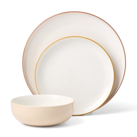 Oneida 24 Seven Colors Sunbaked 12-Piece Orange Porcelain Tableware Set (Service for 4)