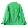 thumbnail image 5 of Huesdet Women's Embroidered Denim Jean Jacket for Women Fashion Solid Oversized Long Sleeve Button Up Shacket Jacket Coat with Pockets(Green,M), 5 of 5
