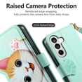 thumbnail image 6 of For Samsung Galaxy S26 5G Case Cat Pattern Buckle Zipper Wallet  5-card  Flip Wallet Leather With Card Holder Magnetic Closure Phone Cases Cover With Shoulder Strap and Wrist Strap,Green, 6 of 12