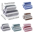 thumbnail image 3 of Ngheia Striped Blanket Blue C, "Coral Fleece Striped Three Color Wide Strip Towel Towel Set" Thickened Soft Absorbent and Quick Drying Home Bathroom Couple Model, Towel 35*75+Bath Towel 70*140, 3 of 4