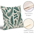 thumbnail image 2 of Teal Leaf Plant Pillow Covers 18X18 Inch Set of 2 Tropical Fern Herbs Botanical Leaves Floral Decorative Pillow Cases Vintage Cushion Case Farmhouse Home Decor for Couch Sofa Porch Outdoor, 2 of 6