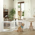 96" Extra Wide 28" Tall Wooden Freestanding Foldable Dog Gate, Pet Gate