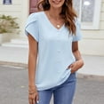 thumbnail image 5 of Scyoekwg Womens Short Sleeve Tops Womens Going Out Outfits Ladies Blouses Dressy Casual Trendy Short Sleeve Tops Womens Summer Fashion Loose Comfy Clothes, 5 of 7