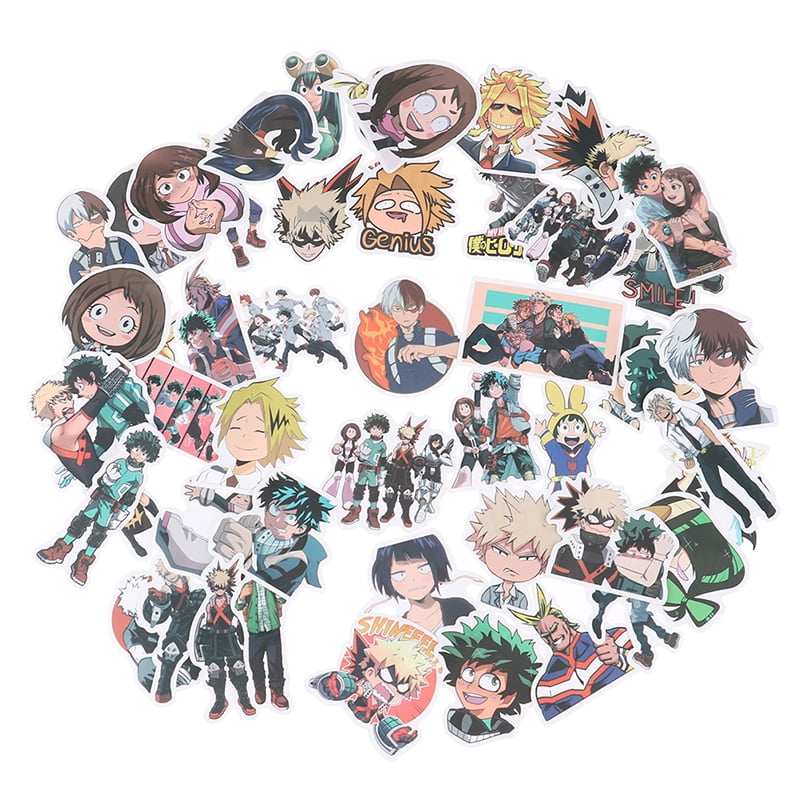 50Pcs Japan Anime My Hero Academia Cartoon Stickers for Laptop Diy Vinyl Decals 