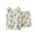 thumbnail image 3 of Bxsruta Women's Floral Print Pajama Set Sleeveless Ruffle Trim Top and Shorts 2 Piece Sleepwear for Women Lightweight Lounge Wear, 3 of 7