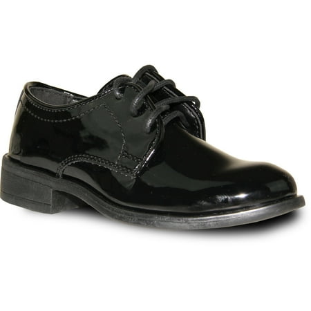 

Vangelo Boy Dress Shoe Tab-1kid Oxford Formal Tuxedo for Prom & Wedding Black Patent 6 US Big Kid