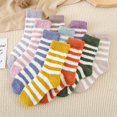 thumbnail image 4 of Calcetines para mujer, calcetines cálidos de invierno para mujeres y niñas, calcetines de tubo medio a rayas de lana de coral de invierno para mujer, calcetines cálidos para dormir, 4 of 5