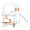 thumbnail image 4 of Twin Over Metal Bunk Bed With Slide And Storage Stair - White. Iron Construction For Durability. Imaginative Playhouse Design. Versatile Compartments. No Box Spring Required. Max Weight Capacity, 4 of 6