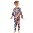 thumbnail image 6 of FORMRS Long Sleeve Top and Pants Pajama Set for Niños 2-Piece Sleepwear, Sizes 18M-8Y, Colorful Leaves, 6 of 6