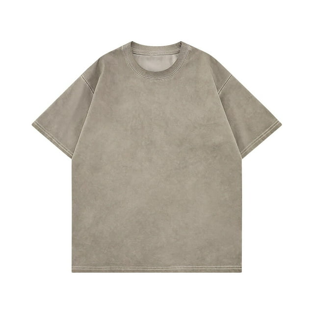 pstuiky camisetas de hombre, Camisas casuales vintage de color liso con cuello redondo y manga corta para hombre camisas casuales para hombre s