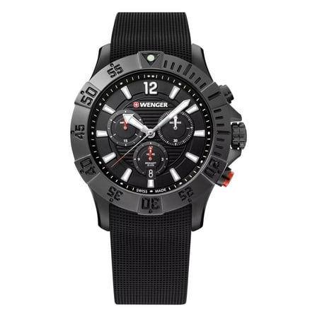 Wenger Swiss Army Men's 01.0643.120 Seaforce Black Dial Watch 43 mm MSRP $395