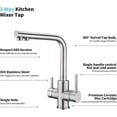 thumbnail image 4 of Good 3-way Kitchen Faucet - 360 Swivel Kitchen Mixer Tap - Drinking Water Outlet - Stainless Steel The Better One, 4 of 4