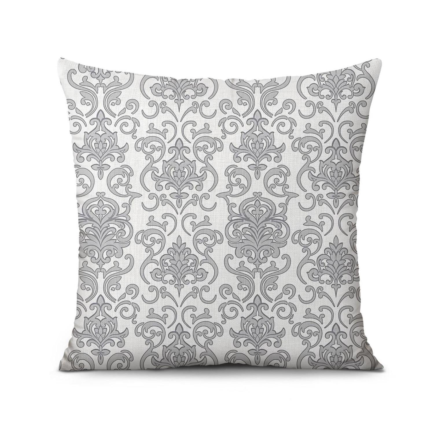 Farmhouse Chic Grey and Beige Patchwork Throw Pillow Covers, 16x16 Inch (Pack of 2) for Modern Home Decor