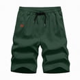 thumbnail image 4 of KPOPLK Men's Casual Shorts with Zipper Pockets Elastic Waistband with Drawstring Cargo Stretch Short Size XXXXL,Dark Green, 4 of 7