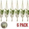thumbnail image 1 of 6Pcs Macrame Plant Hanger Vintage Rope Basket Outdoor Pot Holder Flower Garden, 1 of 9