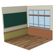 thumbnail image 3 of 2Pcs 1/12 Backdrop Scene Model Diorama Simulation Layout Scene Background Collection Photo Board Classroom Debris, 3 of 8