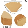 thumbnail image 2 of Coffee Filters #2, 500 Count Coffee Filters Natural Unbleached Disposable Coffee Filters 2 Filter Cone Paper for Coffee Makers, 2 of 5