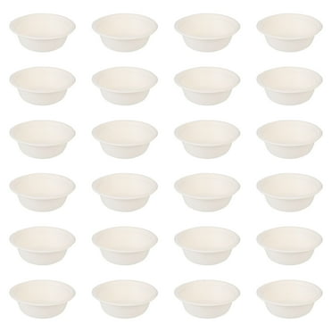 50Pcs Disposable Paper Bowls Soup Salad Dessert Bowls 350ml Friendly Biodegradable Bowls Plates Cereal Bowls Takeaway Bowls for Restaurant Home White