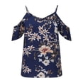 thumbnail image 6 of Qulqfy Women Tank Tops Floral Print V-Neck Plus Size Camisole Sexy Spaghetti Straps Blue Slim Women Tops, 6 of 6