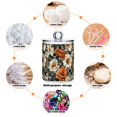 thumbnail image 6 of Yayeee 2 Pack Qtip Holder Bathroom Cotton Swab Canister with Lid Clear Dispenser Set, Gray Floral Pattern, 6 of 6