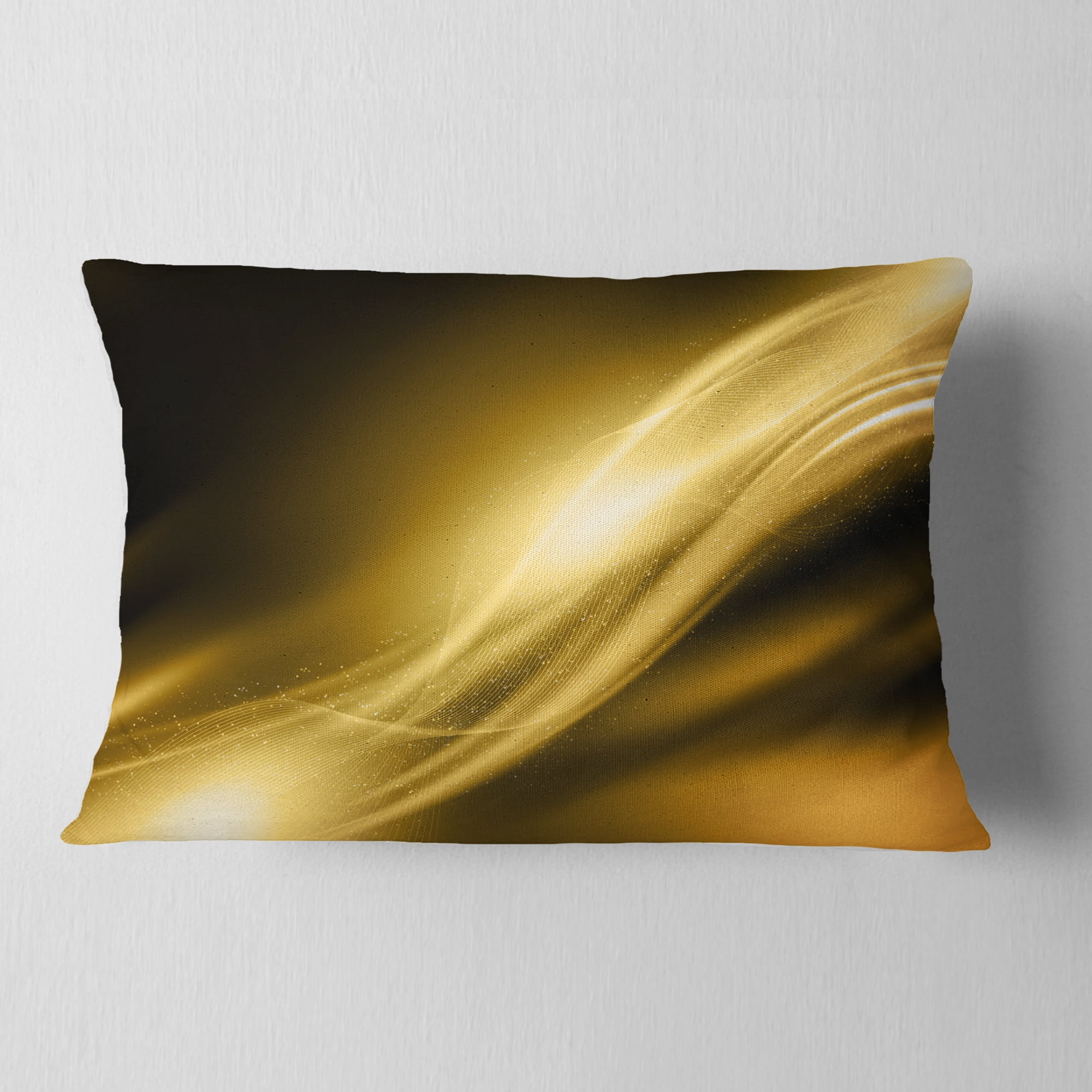 Designart Sparkle Gold Texture Pattern - Abstract Throw Pillow - 12x20