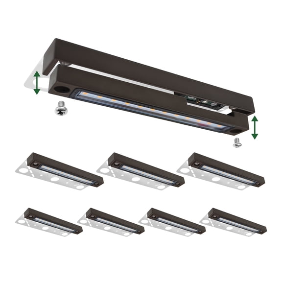 GKOplus 8 Pack 6.8 Inch LED Low Voltage Outdoor Hardscape Light, Light Module Replaceable, Retaining Paver Wall Step Lighting, 2700K 1.5W, IP65 for Wet Location, Die-cast Aluminum Housing