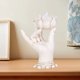 thumbnail image 3 of Resina Buda con forma de mano con forma de vela de vela de tealight Soporte de vela de la luz de Decoración de la decoración de la oficina de blanco Baoblaze Tenedor de vela de Buda, 3 of 7