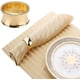 thumbnail image 2 of Napkin Ring Set, Dinner Napkin Holder, Handmade Natural Metal Trim (Gold Beaded Trim, 6 pcs), 2 of 4