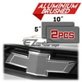 thumbnail image 2 of 2Pcs 5"x10" Chevy Emblem Bowtie Brushed Aluminum Gray Vinyl Wrap Sticker Decal Film Sheet, 2 of 8