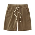 thumbnail image 2 of Feancey Womens Lounge Pajama Shorts Waffle Knit Loose Wide Leg Shorts Drawstring Elastic Waist Sleep Short Pants Summer Shorts Coffee XXL, 2 of 7