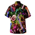 thumbnail image 2 of Camisas Para Hombre Manga Larga Camisa de manga corta estampada para hombre, moda de primavera/verano, ocio, deportes, playa, fiesta, playa, Hawaii Music Festival (Black, M), 2 of 4