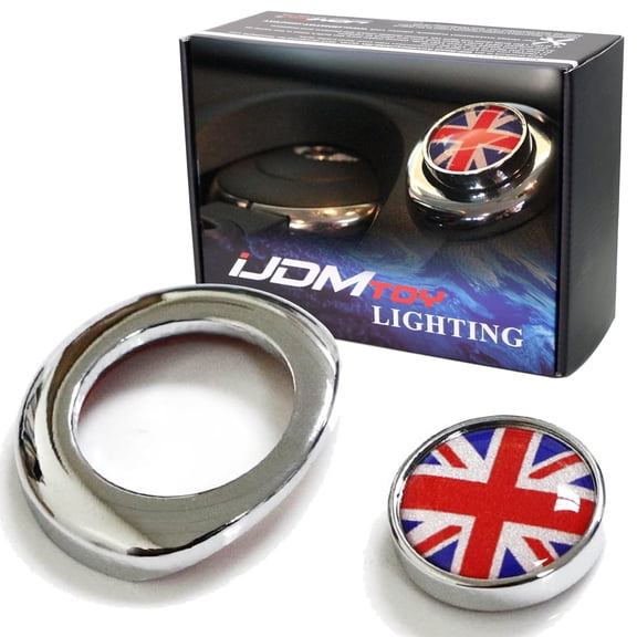 Classic Red/Blue Color UK Union Jack Design Engine Start Push Start Cap Cover Decoration, For 2nd Gen Mini Cooper