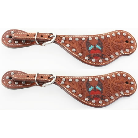 

Horse Western Riding Cowboy Boots Leather Spur Straps Tack 7460