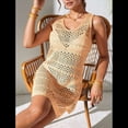 thumbnail image 5 of Womens Swimwear Cover Ups 2025 Summer Crochet Hollow Out Knit Bathing Suit Beach Dresses S, 5 of 7