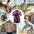 thumbnail image 6 of Angel Dust Hazbin Hotel Men's Casual Button-Down Shirts Summer Short Sleeve Tee Shirt Daily Hawaiian Beach Shirt Top With Pocket, 6 of 9