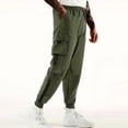 thumbnail image 2 of Loose Fit Multi Pocket Joggers For Spring Summer, Men's Street Style Waist Drawstring Casual Pants Cargo Pants For Fitness Outdo, 2 of 5