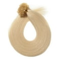 thumbnail image 4 of MY-LADY 100S Nail U Tip Fusion 100% Remy Human Hair Extensions Keratin Pre Bonded Hairpiece Straight 0.5g/s, #613 Bleach Blonde, 18inch, 4 of 10