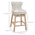 thumbnail image 3 of HOMCOM 180° Swivel Bar Stools Set of 2, Upholstered Kitchen Stools, 3 of 10
