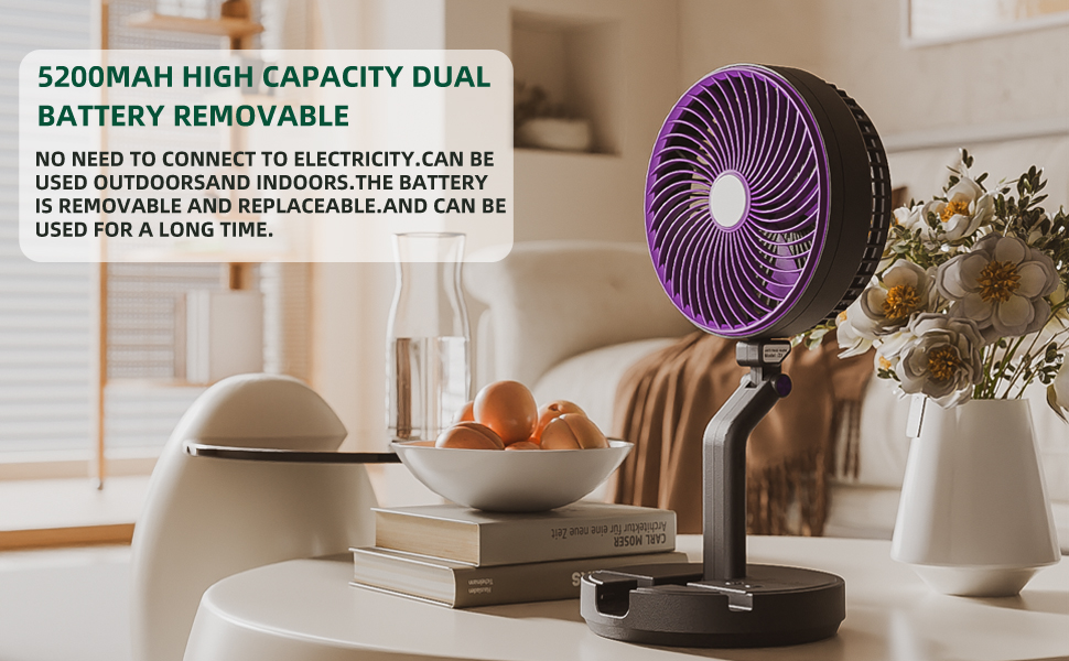 Multifunctional Electric Desktop Fan Fold Portable Home Air cooler Fan Wall Rechargeable fan