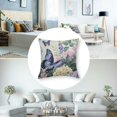 thumbnail image 5 of BANET Spring Floral Leaf Watercolor Pillow Covers  Purple Pink Flowers Eucalyptus Leaves Decorative Pillow Cases Sage Green Plant Cushion Covers Farmhouse Home Decor For Couch Outdoor Set of 2 24x24in, 5 of 7