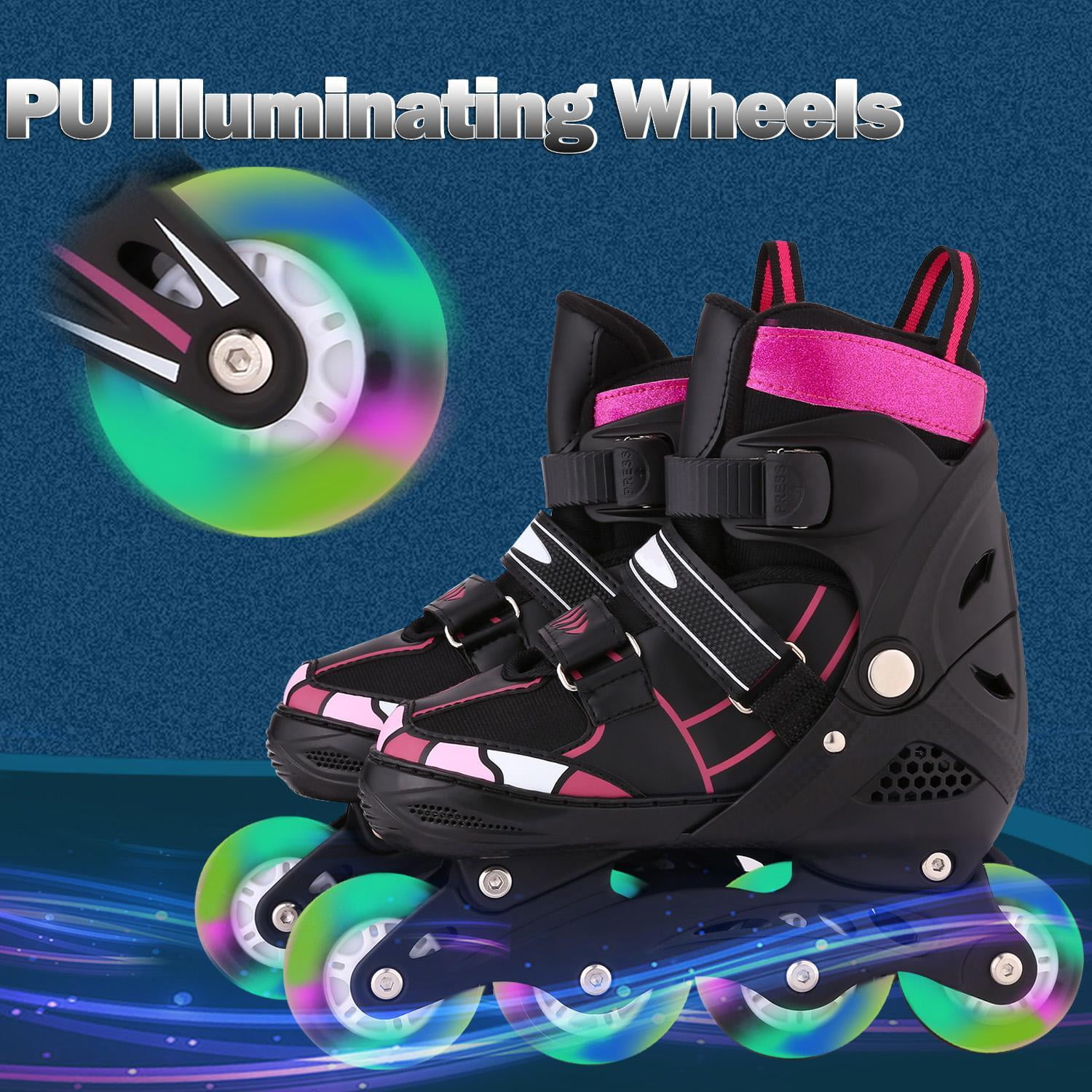 Adjustable Inline Skates with Light up Wheels, Beginner Skates for Kids